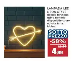 Happy Casa Lampada LED Neon Style offerta