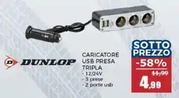 Happy Casa Dunlop caricatore usb presa tripla offerta