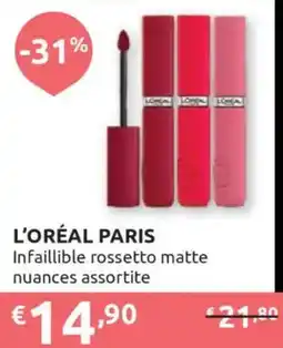 Ipersoap L'ORÉAL PARIS Infaillible rossetto matte offerta