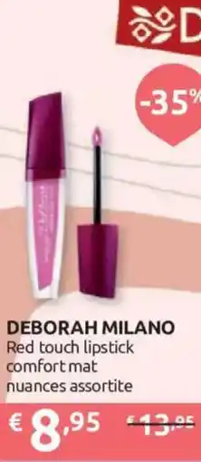 Ipersoap Deborah Milano Red touch lipstick comfort mat offerta