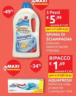 Ipersoap Spuma di Sciampagna Detersivo lavatrice liquido offerta