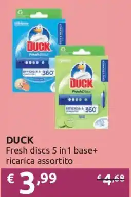 Ipersoap Duck fresh discs 5 in 1 base+ ricarica assortito offerta