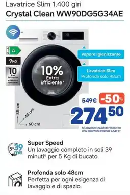 FreeShop Lavatrice Slim Crystal Clean offerta