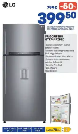 FreeShop Frigorifero LG GTF744PZPED offerta
