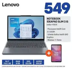 FreeShop Lenovo Notebook Ideapad Slim 3 i5 offerta