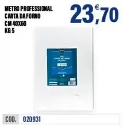 Adhoc Carta da forno Metro Professional offerta