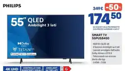 FreeShop Philips 55" QLED Ambilight 3 lati offerta
