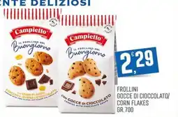 Maxipiù Campiello Frollini Gocce di Cioccolato/Corn Flakes offerta