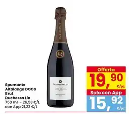 Eurospar Spumante Altalanga DOCG Brut Duchessa Lia offerta