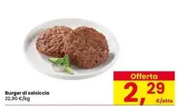 Eurospar Burger di salsiccia offerta