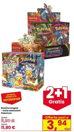 Eurospar Bustine singole - varie estensioni Pokemon offerta