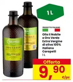 Eurospar Olio il Nobile o Oro Verde Extra Vergine di oliva 100% Italiano Carapelli offerta