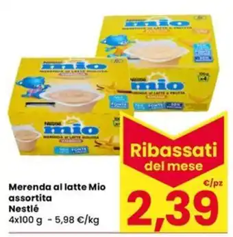 Eurospar Merenda al latte Mio assortita Nestlé offerta