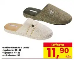 Eurospar Pantofola donna o uomo offerta