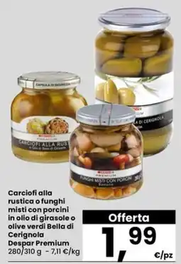 Eurospar Carciofi alla rustica o funghi misti con porcini Despar Premium offerta