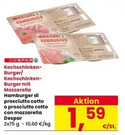 Interspar Hamburger di prosciutto cotto o prosciutto cotto con mozzarella Despar offerta