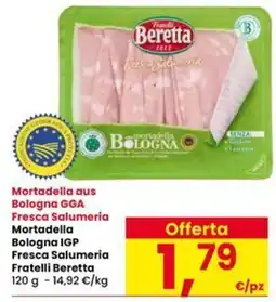 Interspar Mortadella Bologna IGP Fresca Salumeria Fratelli Beretta offerta