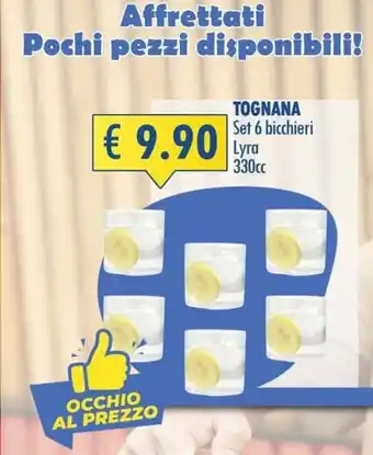 Tognana Set 6 bicchieri Lyra