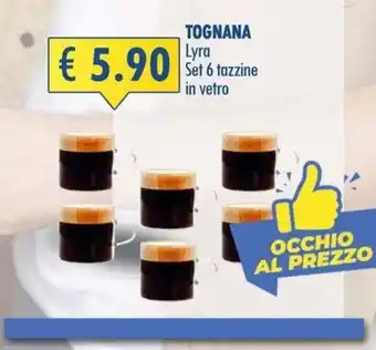 Tognana Lyra Set 6 tazzine in vetro