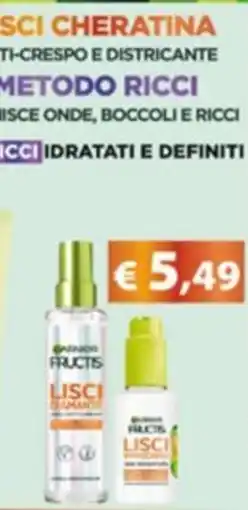 Acqua & Sapone Garnier Fructis Lisci Cheratina offerta
