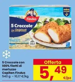 Eurospar 5 Crocchette con 100% filetti di merluzzo Capitan Findus offerta