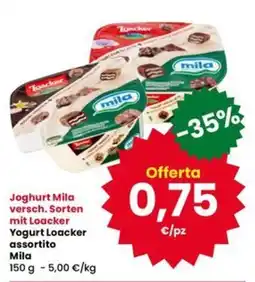 Interspar Joghurt Mila versch. Sorten mit Loacker offerta