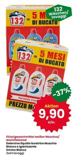 Interspar Detersivo liquido lavatrice Muschio Bianco o igienizzante Omino Bianco offerta