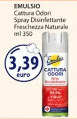 Acqua & Sapone Emulsio Cattura Odori Spray Disinfettante Freschezza Naturale offerta