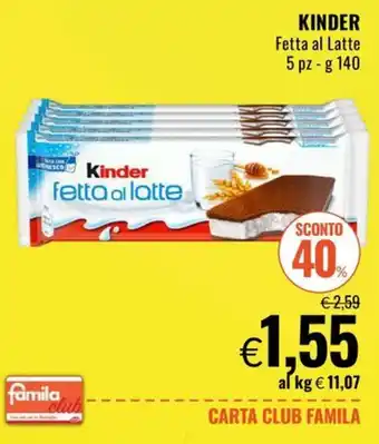 Kinder fetta al latte