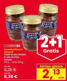 Interspar Filetti di alici distesi in olio di oliva Despar offerta