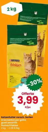 Interspar Katzenfutter versch. Sorten Croccantini per gatto gusti assortiti Purina Friskies offerta