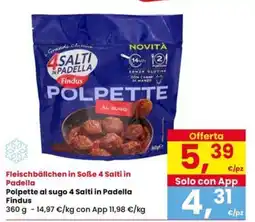 Interspar Polpette al sugo 4 Salti in Padella Findus offerta