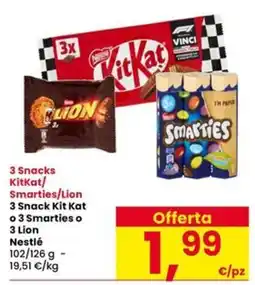 Interspar 3 Snacks KitKat/Smarties/Lion offerta