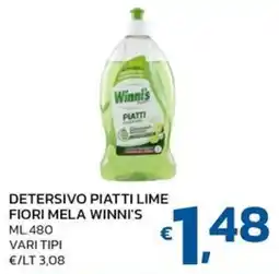 Ok Market Detersivo piatti lime fiori mela Winni's offerta