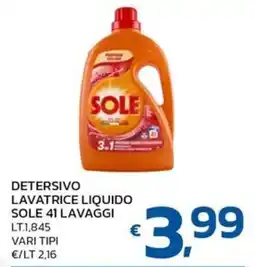 Ok Market Detersivo lavatrice liquido Sole 41 lavaggi offerta