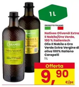 Interspar Olio Il Nobile o Oro Verde Extra Vergine di oliva Carapelli offerta