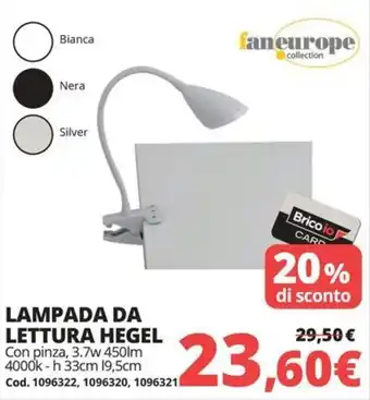 Lampada da lettura Hegel