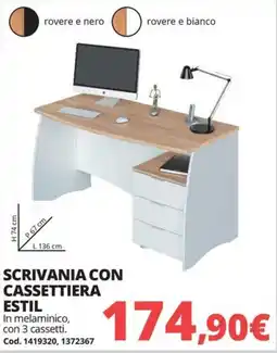 Brico Io Scrivania con cassettiera Estil offerta