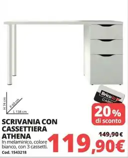 Brico Io Scrivania con cassettiera Athena offerta