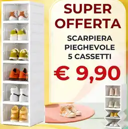 Ferdico Scarpiera pieghevole 5 cassetti offerta