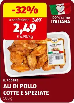 ALDI Il podere ali di pollo cotte e speziate offerta