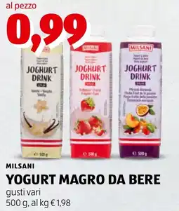 ALDI Milsani Yogurt Magro da Bere offerta