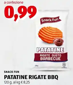 ALDI Snack Fun Patatine Rigate Gusto Barbecue offerta