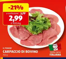 ALDI Il podere carpaccio di bovino offerta