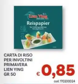 Vivo Supermercati Carta di riso per involtini primavera Lien Ying offerta