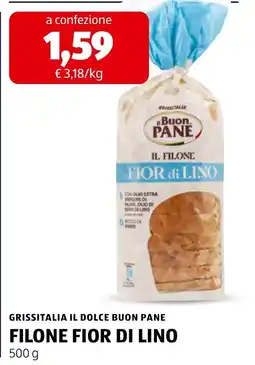 ALDI Grissitalia il dolce buon pane filone fior di lino offerta