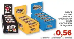 Vivo Supermercati M&M's Crispy/Arachidi Cioccolato/Lenti Cioccolato offerta