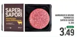La Mimosa Supermercati Hamburger razza Piemontese Saper di Sapori offerta