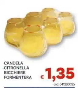 Vivo Supermercati Candela citronella bicchiere formentera offerta