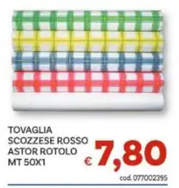 Vivo Supermercati Tovaglia scozzese rosso astor rotolo offerta